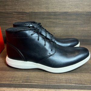 NWB Cole Haan Mens Grand Tour Chukka Boots Leather Black 9.5 Lace Up